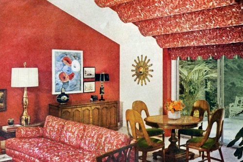 Fabric draping turned an awkward space into a fab family room