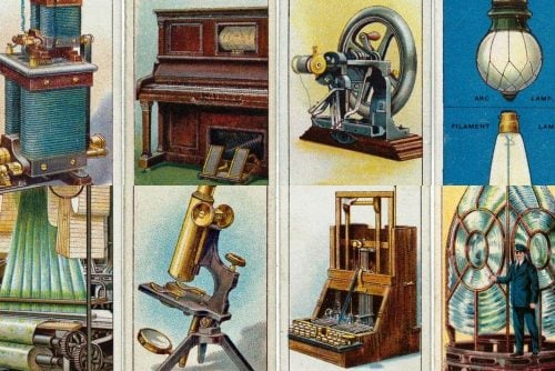 Famous invention vintage trading cards