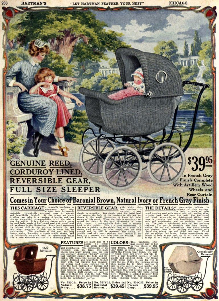 Antique baby carriages & oldfashioned strollers (18801922) Click