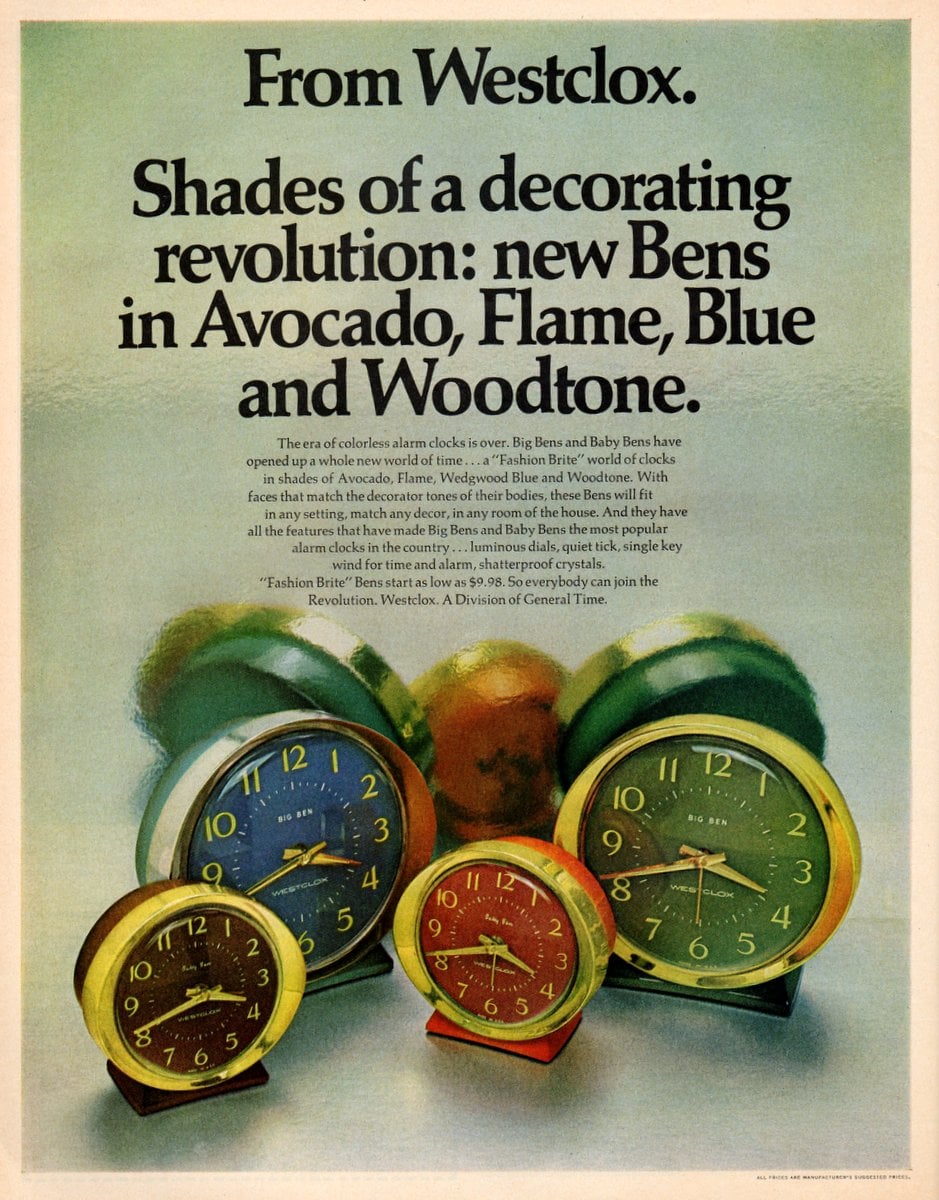 Fashion Brite Westclox alarm clocks (1970)