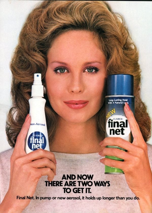 Hairspray from the '80s The key to that retro big hair look Click