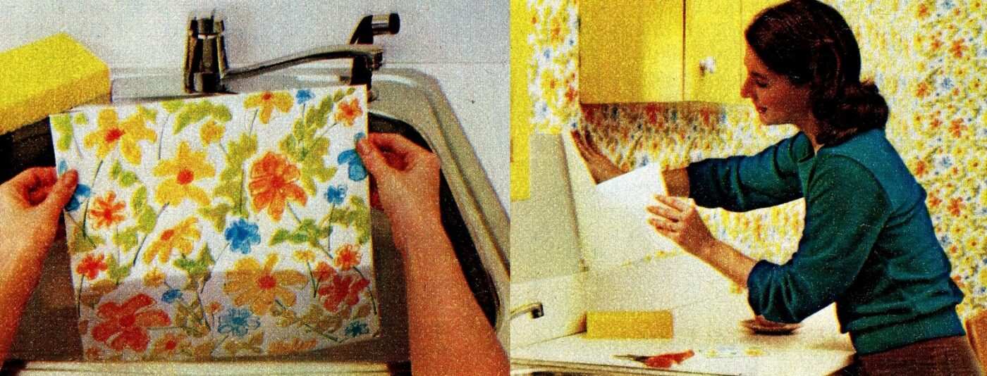 Retro stickon wallpaper See vintage Flair Squares from the 70s & 80s