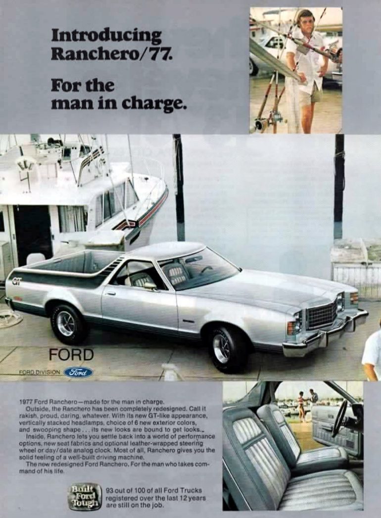 Look back at the old Ford Ranchero pickup trucks from the 50s, 60s ...