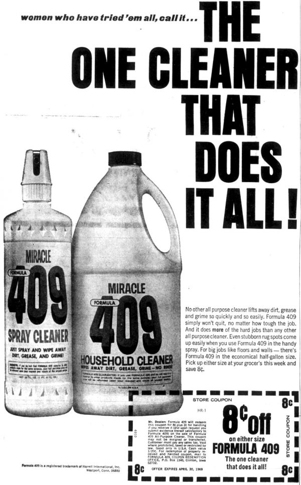 Vintage Formula 409 was the 'miracle household cleaner' that debuted in