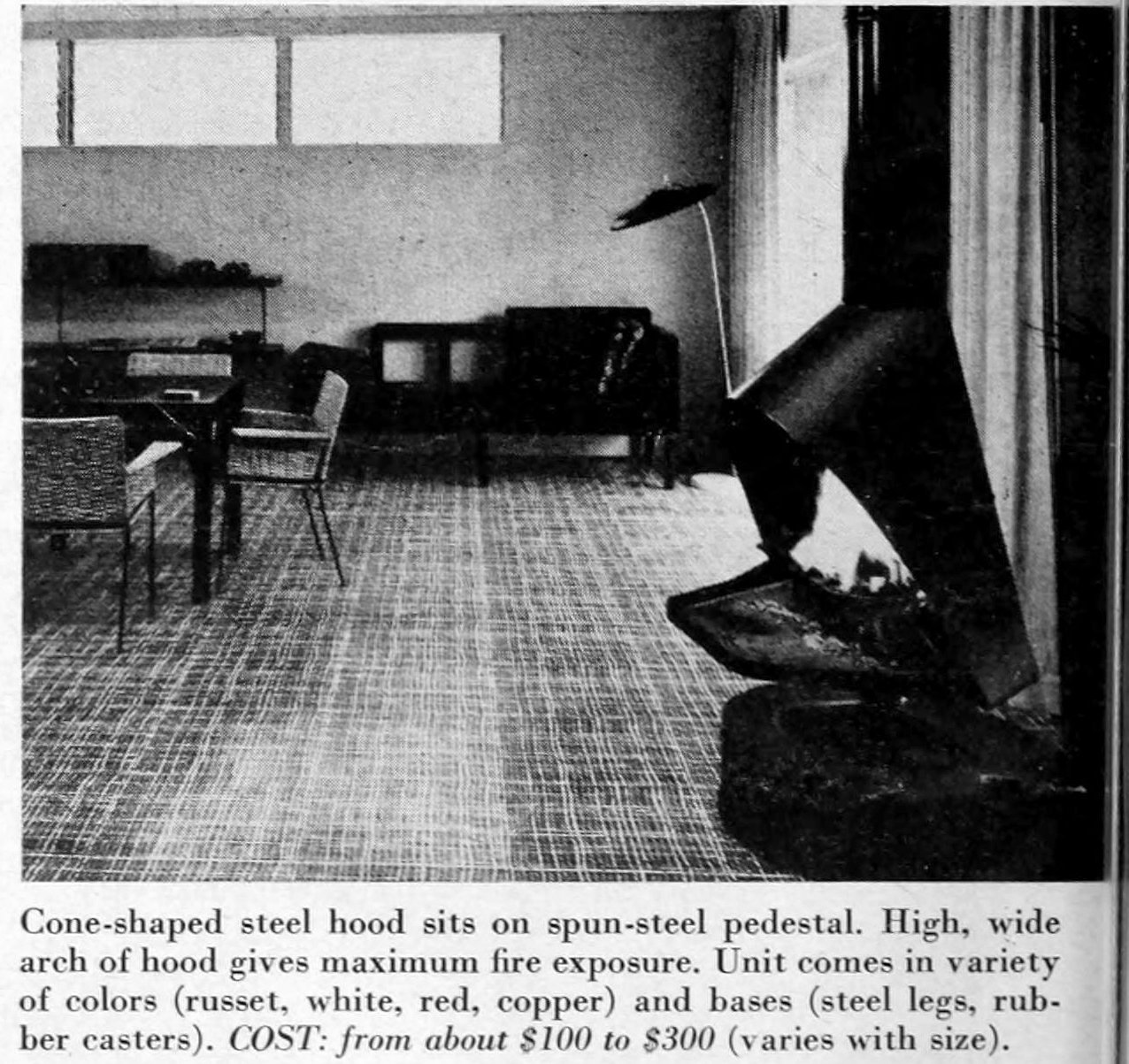 Stylish retro prefab fireplaces brought modern comfort to mid-century homes 31 Freestanding prefab metal fireplaces from 1957 vintage (3)