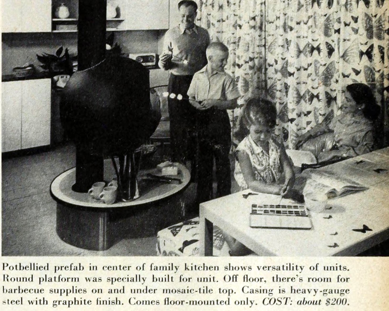 Stylish retro prefab fireplaces brought modern comfort to mid-century homes 25 Freestanding prefab metal fireplaces from 1957 vintage (4)