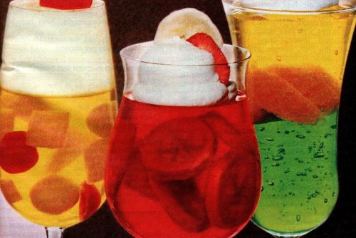 Fruity heaven, Berry banana and Fruit float Jello desserts (1985)