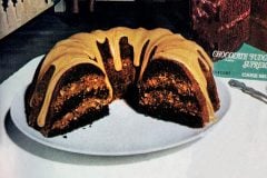 Fudgy-nut Bundt cake with caramel glaze recipe (1974)-003