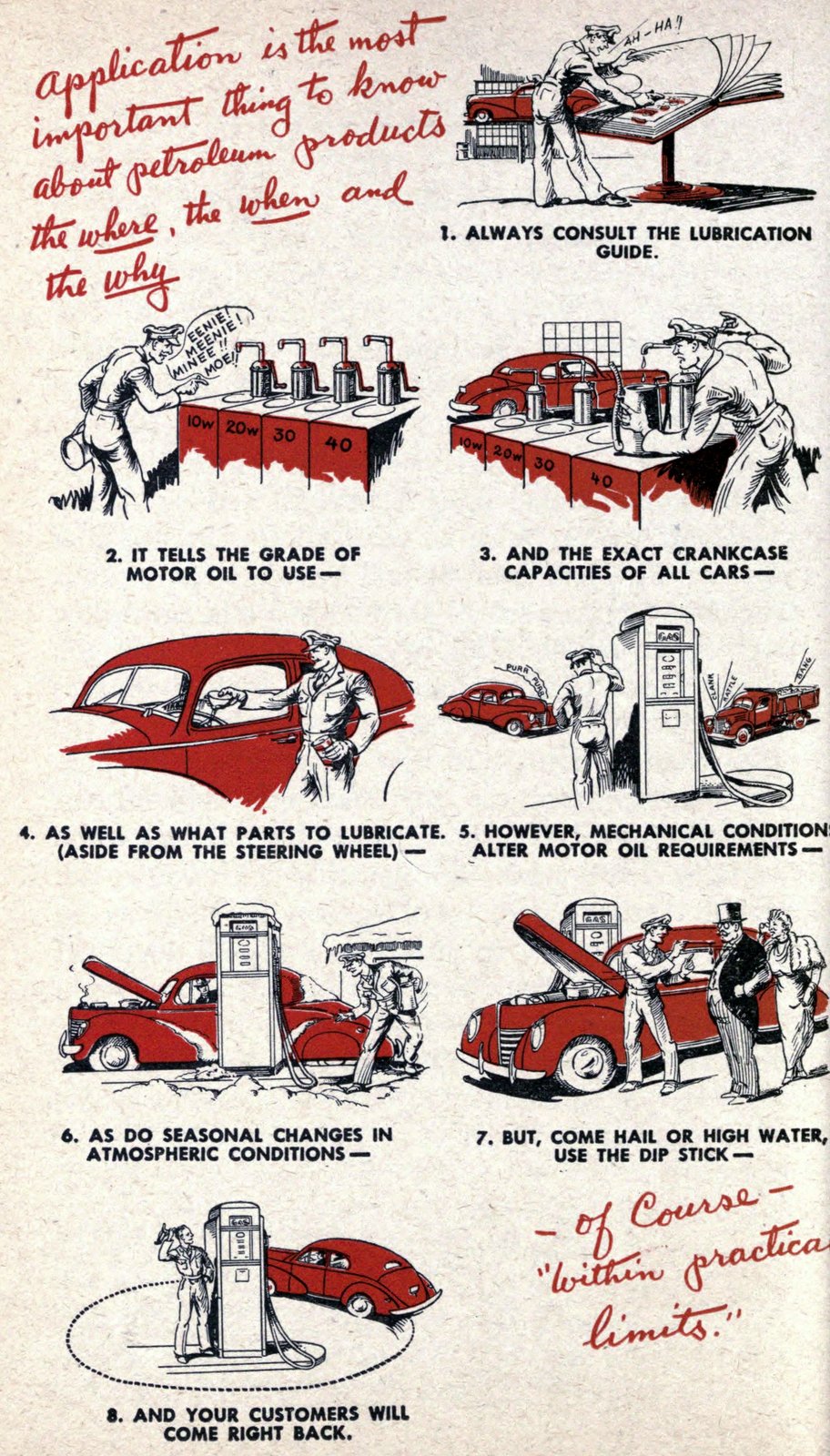Full-service gas station attendant rules from the 1940s (5) via ClickAmericana com