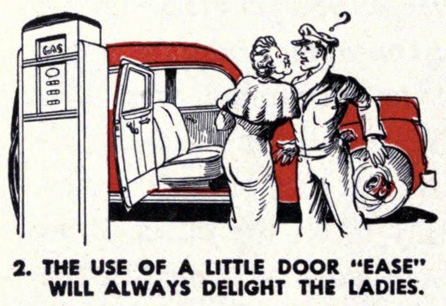 Full-service gas station attendant rules from the 1940s (7) via ClickAmericana com