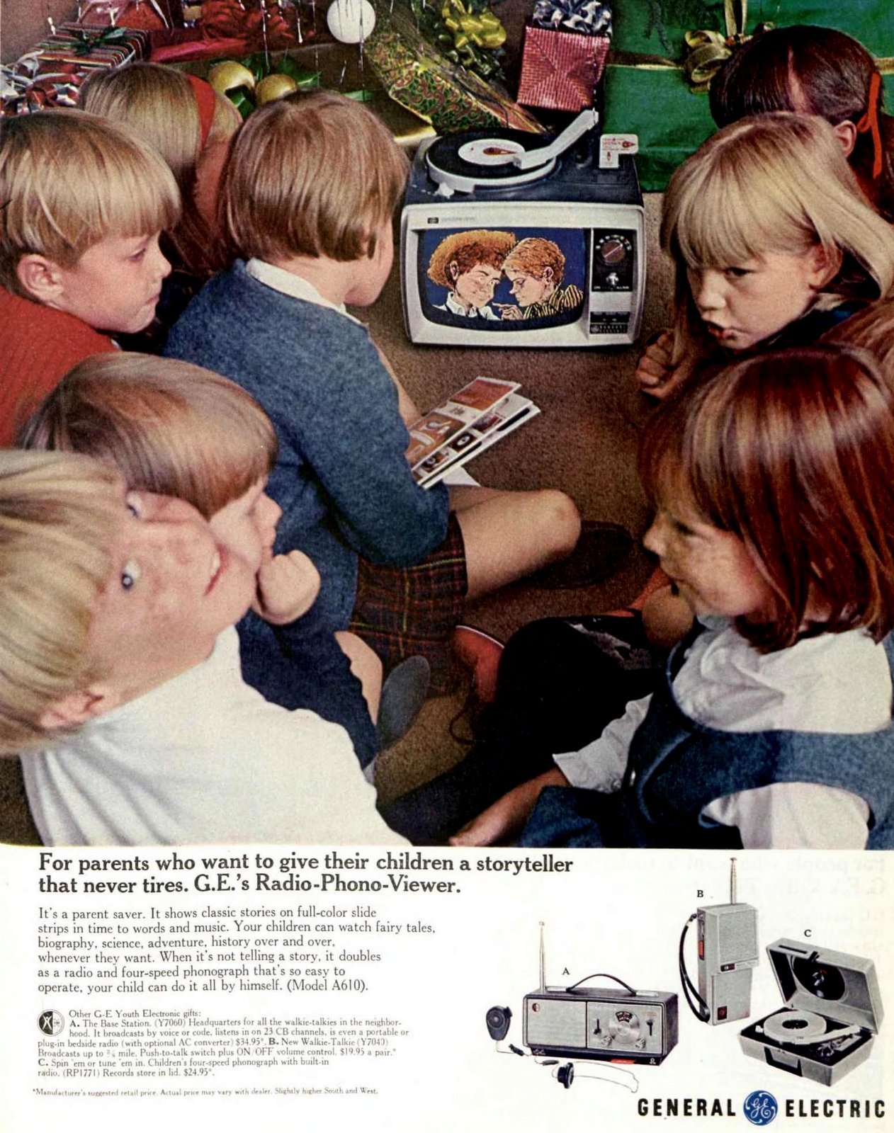 GE Radio-Phono Viewer toy for kids - book and record (1966) via ClickAmericana com