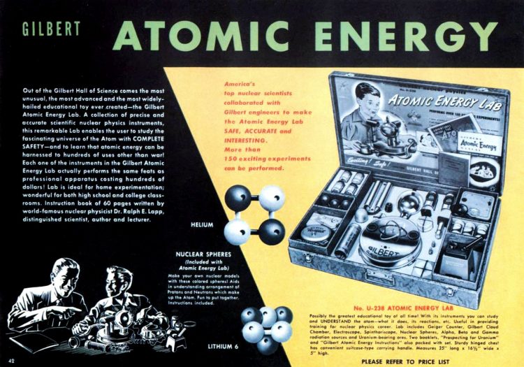 The Gilbert U238 Atomic Energy Lab kit was actually a thing for kids