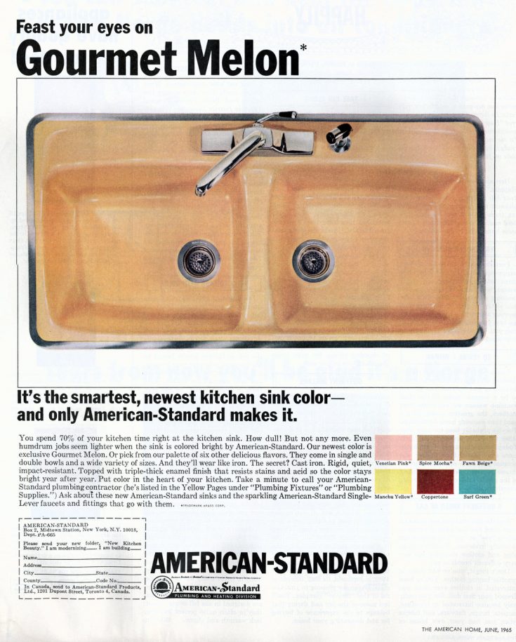 See colorful vintage kitchen sinks of the '60s & '70s - Click Americana