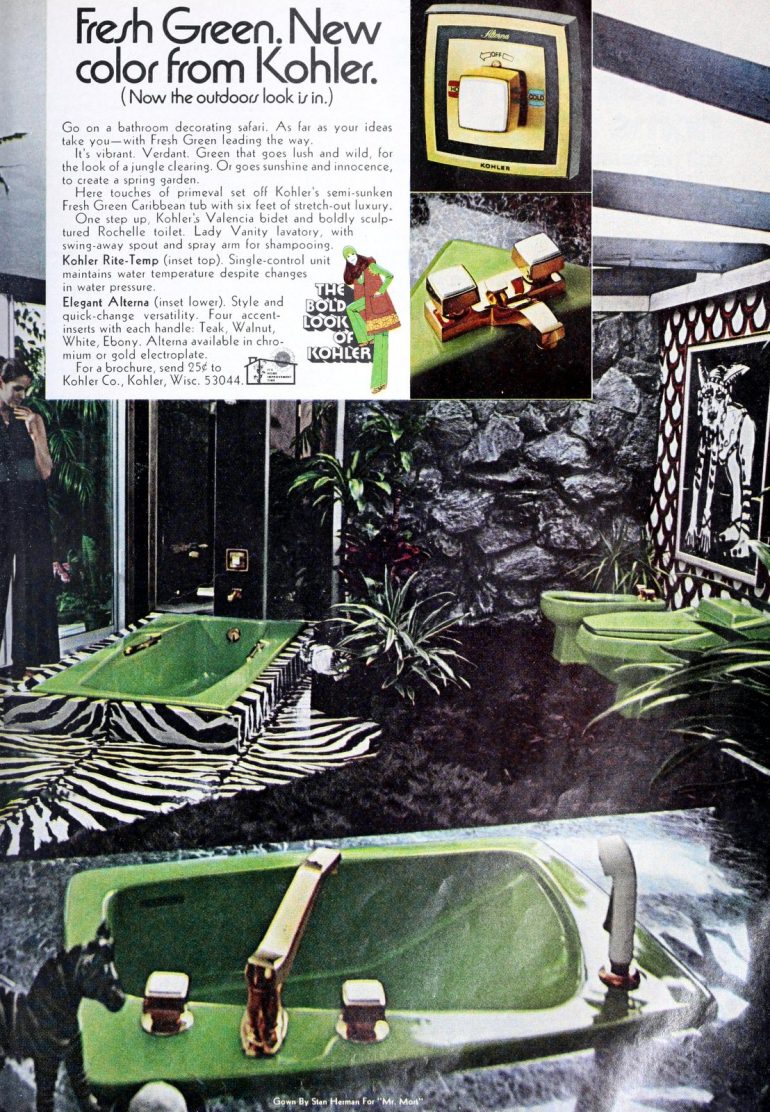 Colorful Kohler bathroom suites from the '60s & '70s Click Americana