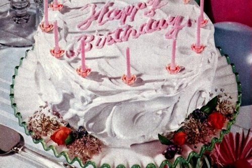 Happy birthday cake 1952