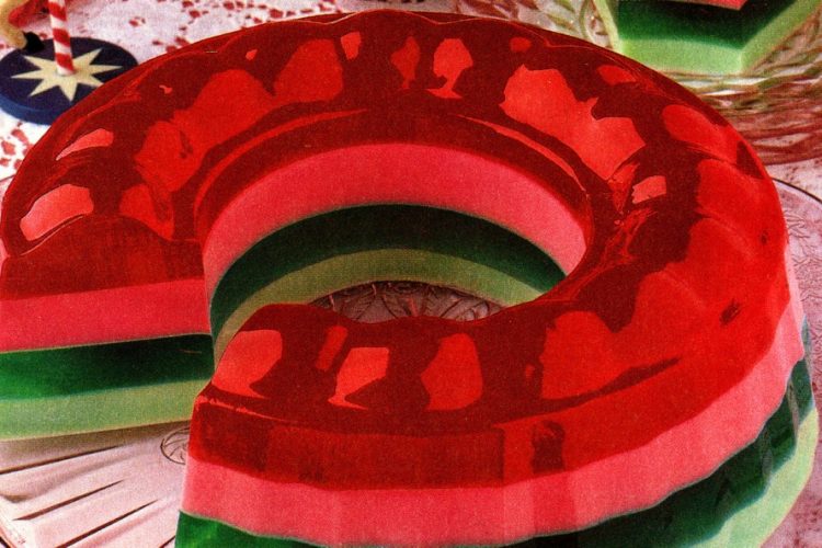 Holiday ribbon ring A vintage Christmas JellO mold recipe (1987