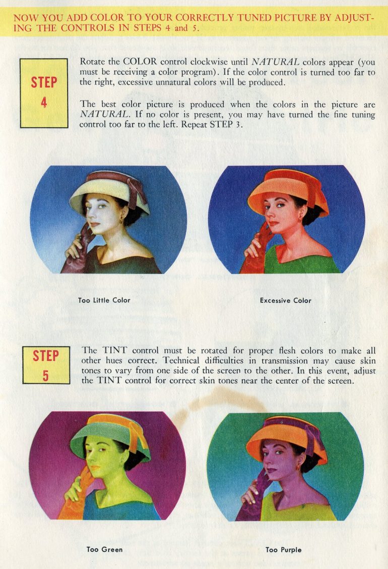 See an old instruction manual for a GE Porta-Color Television from the ...