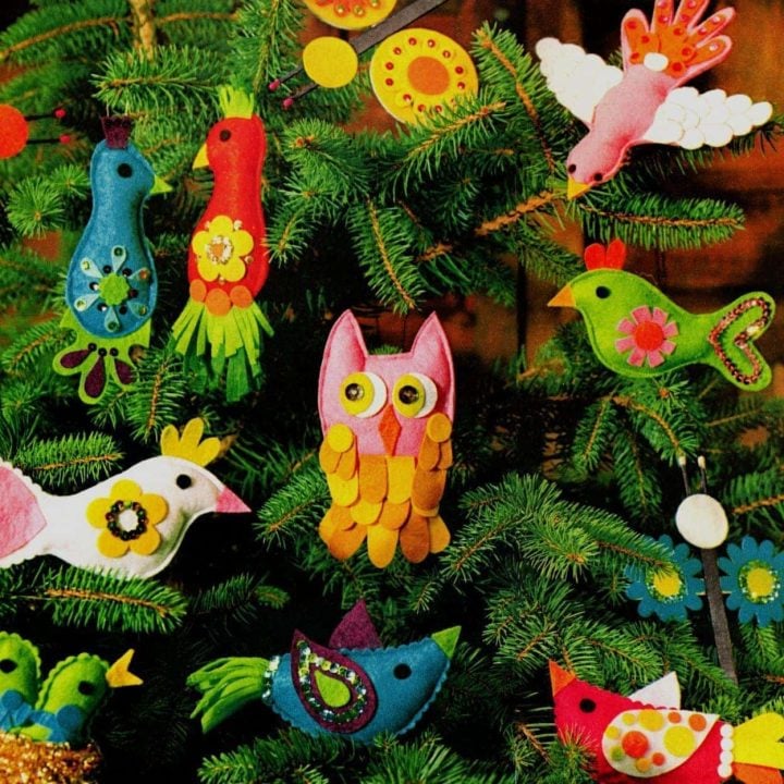 How to make adorable retro ornaments shaped like birds & butterflies