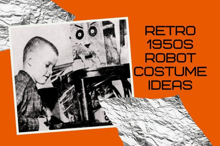 How to make an easy Halloween retro robot costume like 1950s via ClickAmericana com