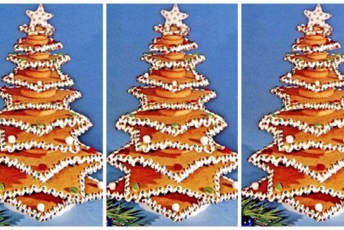 How to make an edible Christmas tree out of star-shaped cookies (1962)