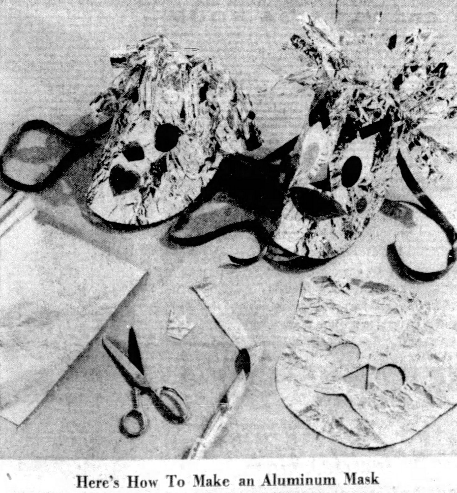 How to make retro aluminum foil masks (1957) via ClickAmericana com