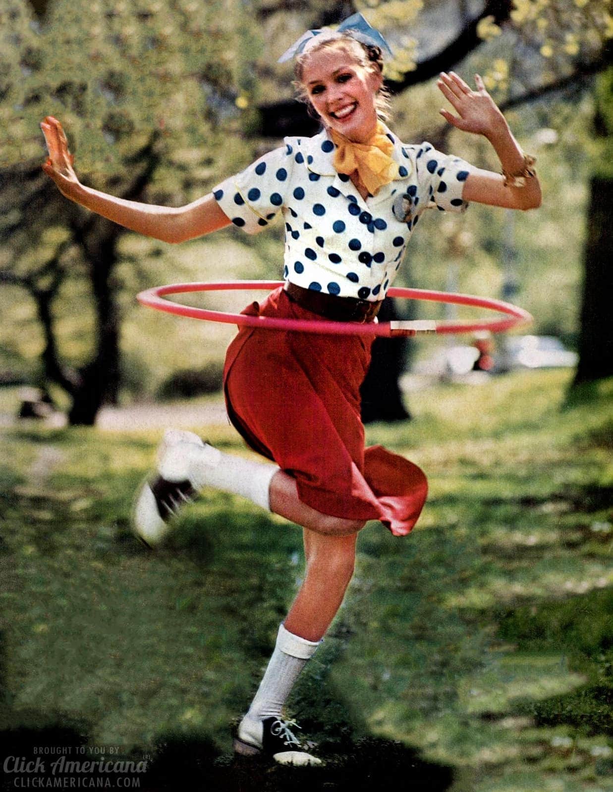The '50s Hula Hoop fad gets millions twirling & whirling plus tips on