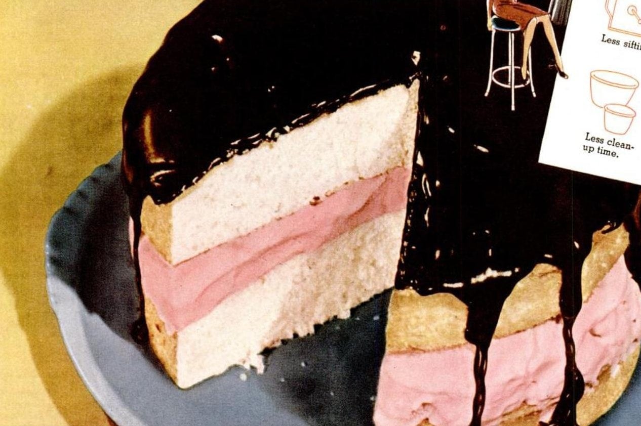 Ice cream cake with hot chocolate frosting (1941) Click