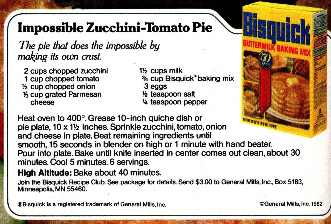 The Impossible Pie recipe book 12 easy dinner recipes & desserts from