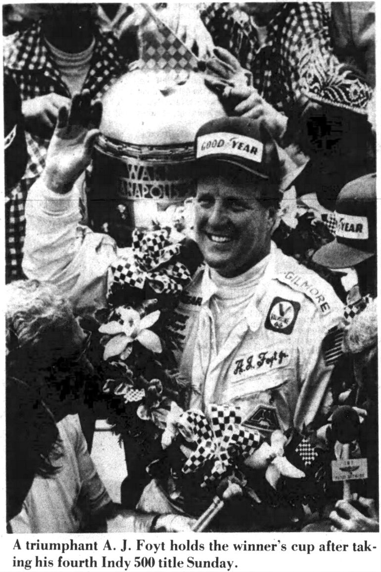 Indianapolis 500: When AJ Foyt won his fourth Indy 500 crown (1977 ...