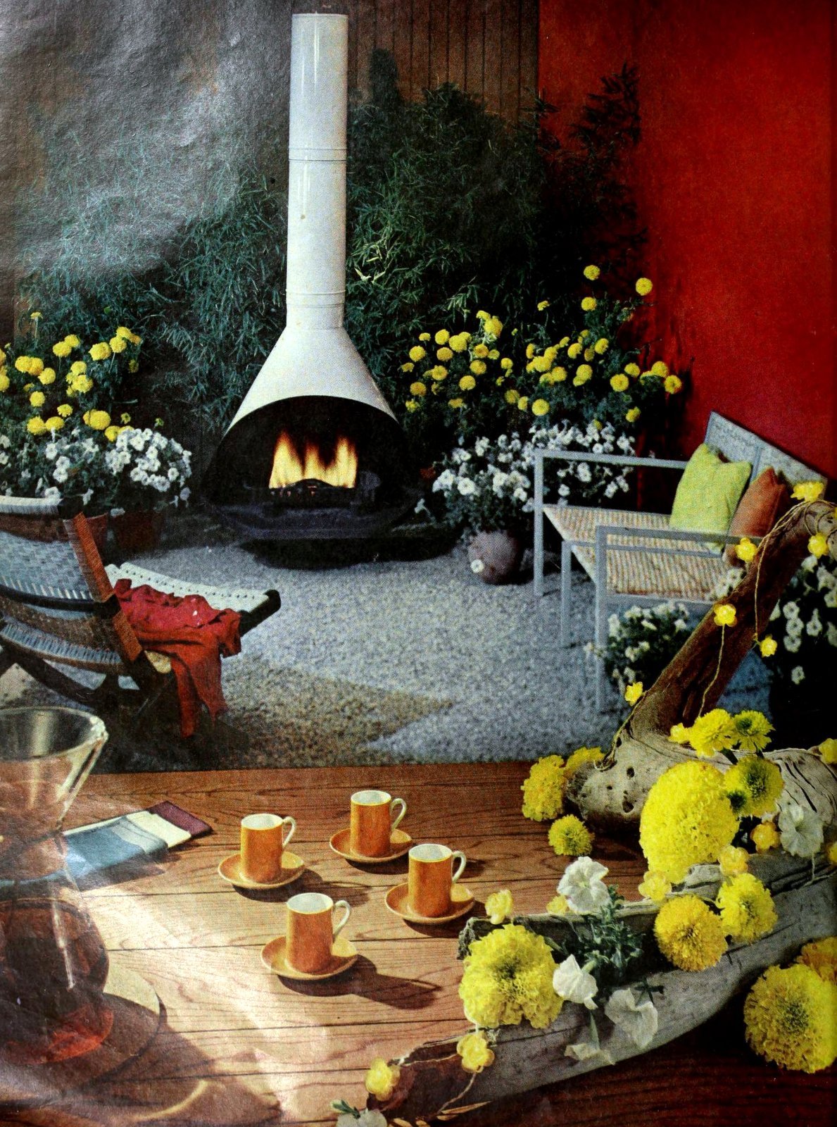 Stylish retro prefab fireplaces brought modern comfort to mid-century homes 23 Indoor or outdoor metal retro preway fireplace from the 1950s at ClickAmericana com