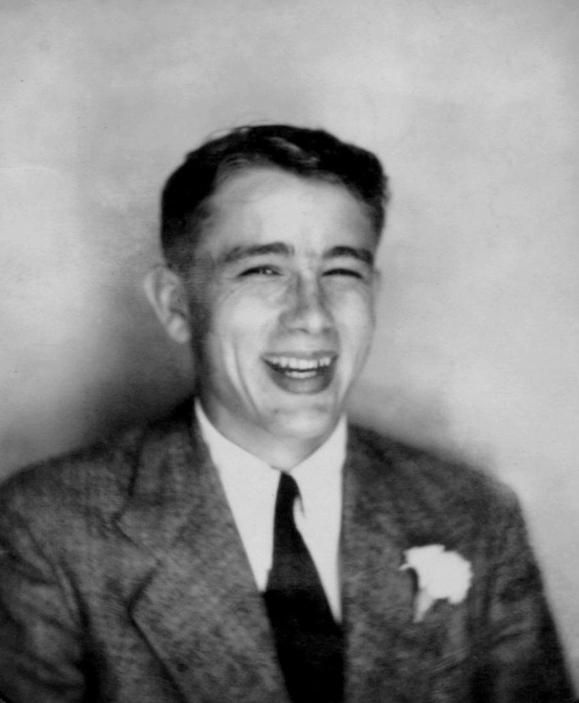James Dean - Young formal portrait before he was famous - laughing