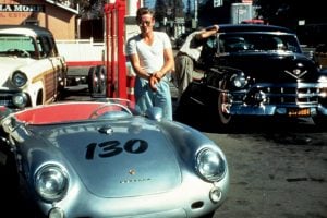 James Dean with Silver Porsche