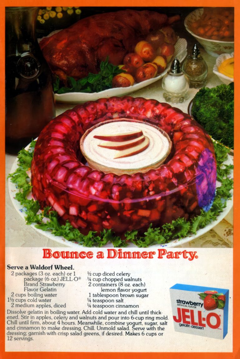 JellO Waldorf Wheel ring recipe (1979) Click Americana