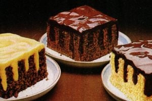 Jell-O pudding Stripe-It-Rich poke cakes