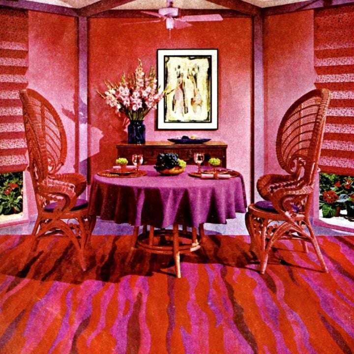 Jewel tones made this dining room for two charming colorful