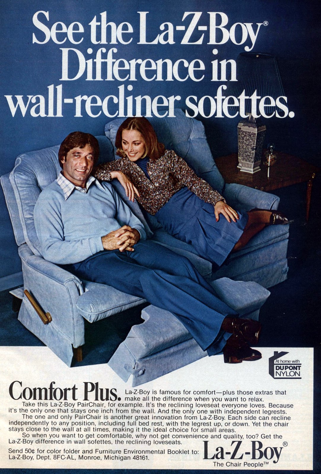 Joe Namath for La-Z-Boy recliners (1978) via ClickAmericana com