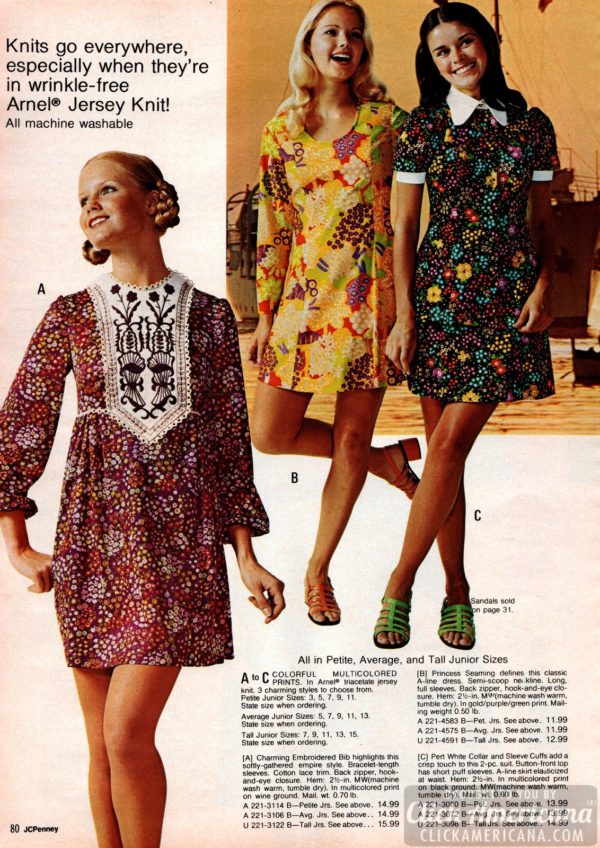 Juniors fashions for teens from 1973 JC Penney catalog Click Americana