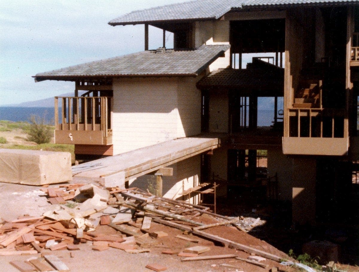 Kapalua Bay Villas condo unit 36 under construction in 1977