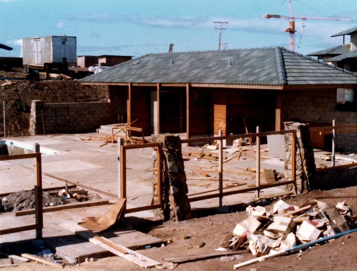 Kapalua Bay Villas pool area under construction - 1977