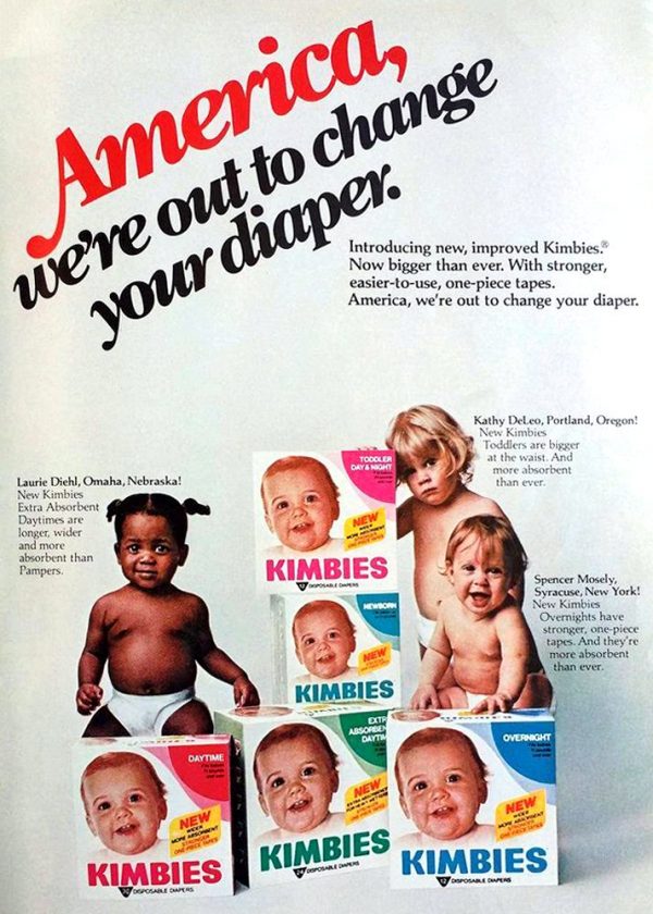 Kimbies 'Babyshaped' vintage disposable diapers (1970s) Click Americana