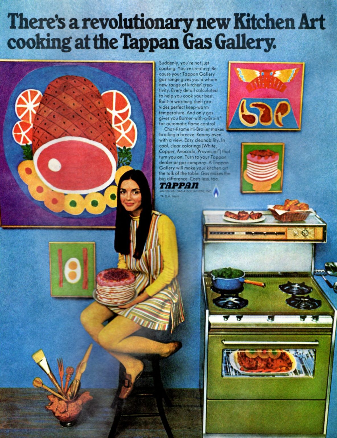 The Tappan Gallery Gas Range Trendy retro kitchen appliances with bonus features (1968) Click