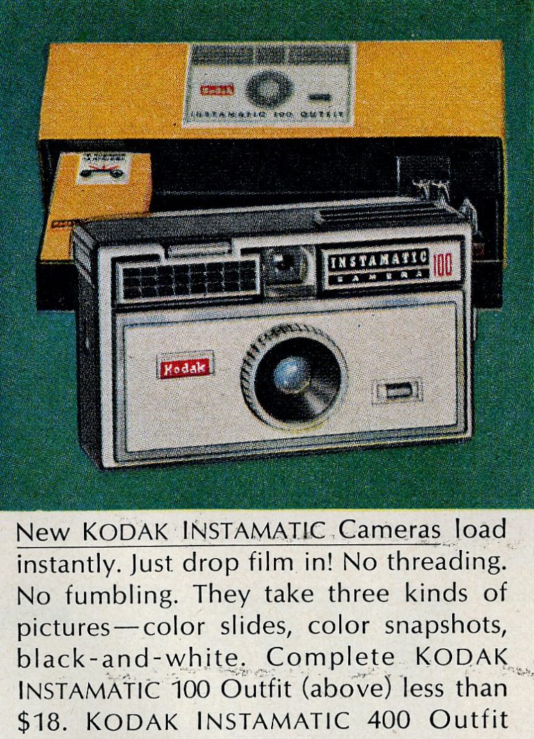The extremely popular Kodak Instamatic camera was simple, boxy & iconic