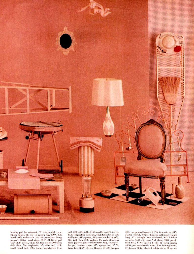 Household in the pink Pink home accessories & decor (1955) Click