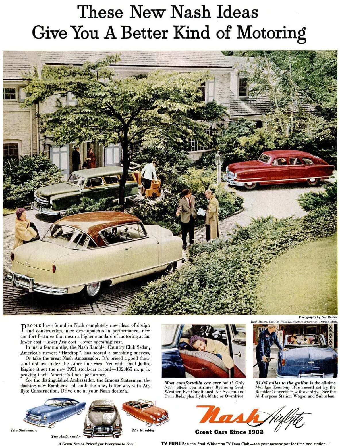 1950s Nash cars had some crazy ideas that Detroit ignored -- and some of them actually worked 8 LIFE Nov 12, 1951 Nash Airflyte cars