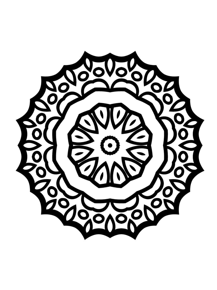 Large Print Adult Coloring Book #3: Big, Beautiful and Simple Mandalas