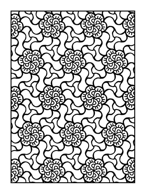 Large Print Adult Coloring Book #4: Big, Beautiful & Simple Patterns ...