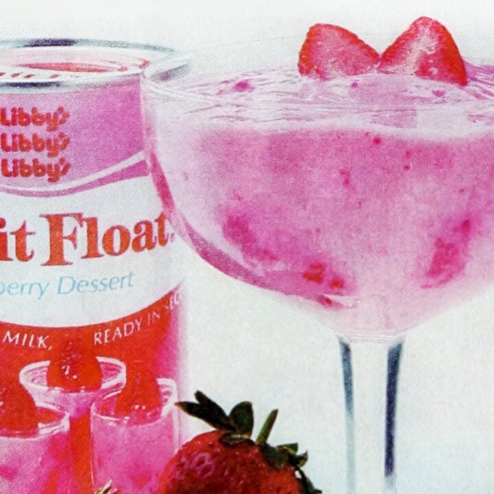 Libby's Fruit Float canned dessert mix from the 1970s