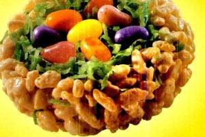 Little Easter candy nests made with Rice Krispies treats