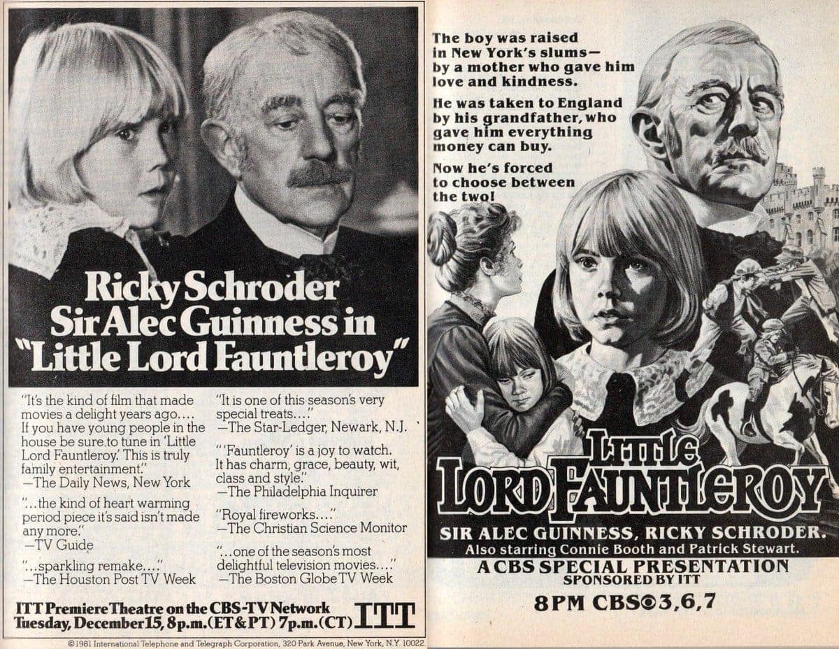 Little Lord Fauntleroy movie with Ricky Schroder and Alec Guinness