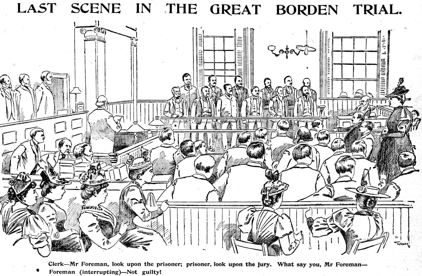 Lizzie Borden murder trial scenes - Boston Globe June 1893 (1)